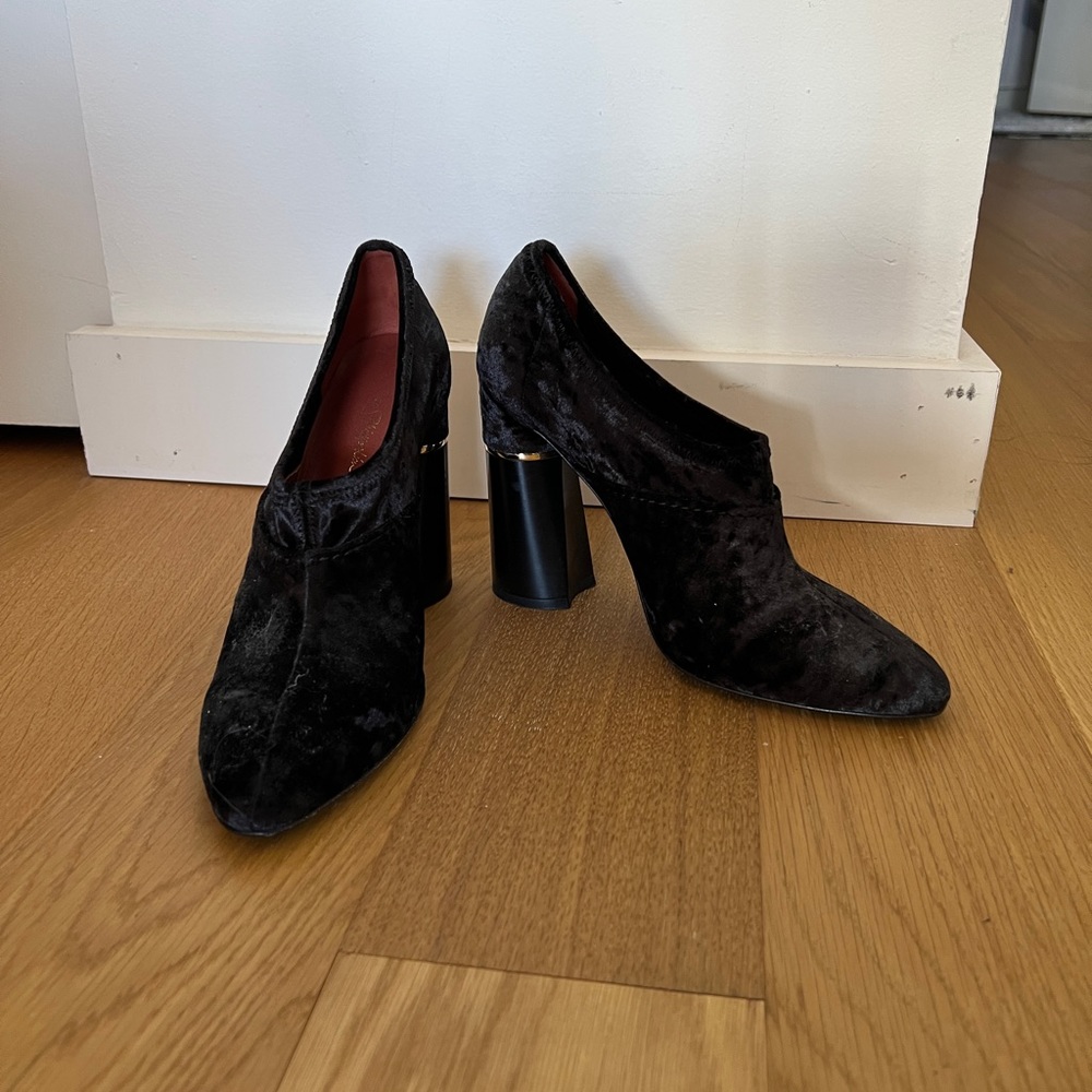 3.1 Philip Lim Booties Black Velvet Size 9